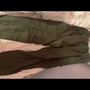women’s dark green joggers